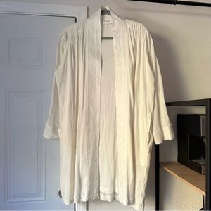 VOLOSHIN off white gauze cotton kimono cover up long sleeve jacket